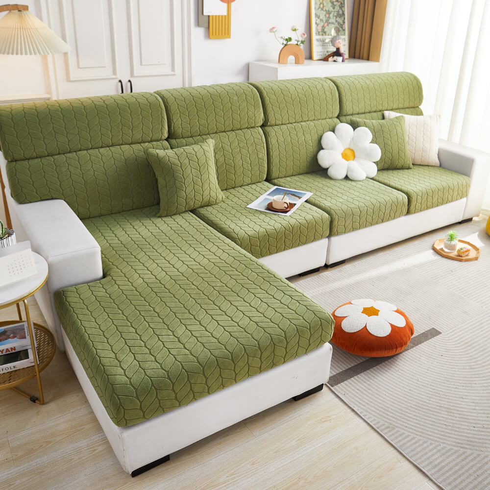 Wheat Leaf Texture All-Season Universal Elastic Full Protection Magic Couch Cover