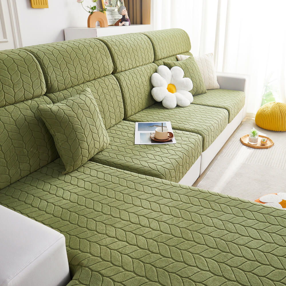 Wheat Leaf Texture All-Season Universal Elastic Full Protection Magic Couch Cover