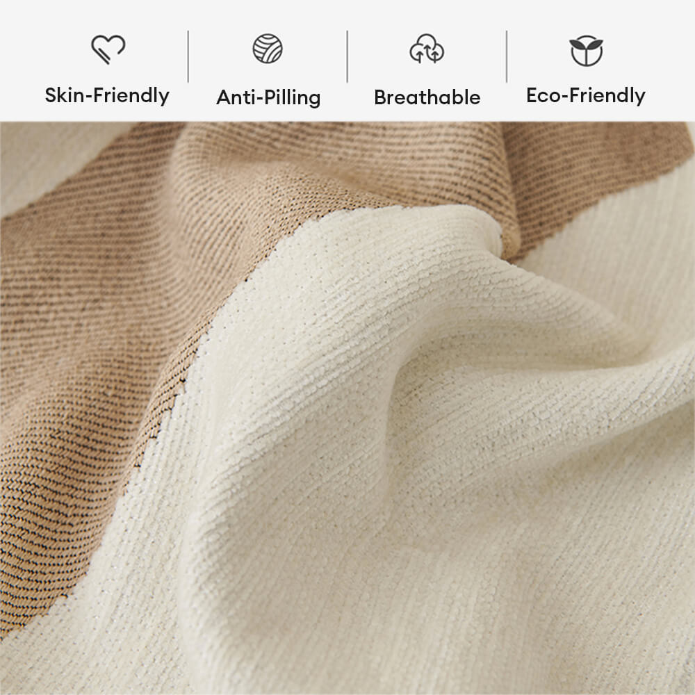 Geometric Fringe Double-Sided Chenille Non-Slip Throw Couch Cover