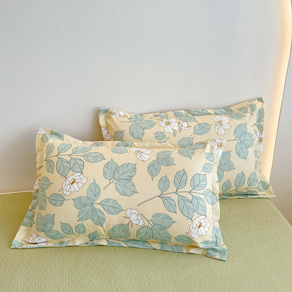 Brushed Washed Cotton Floral Bed Sheet Set