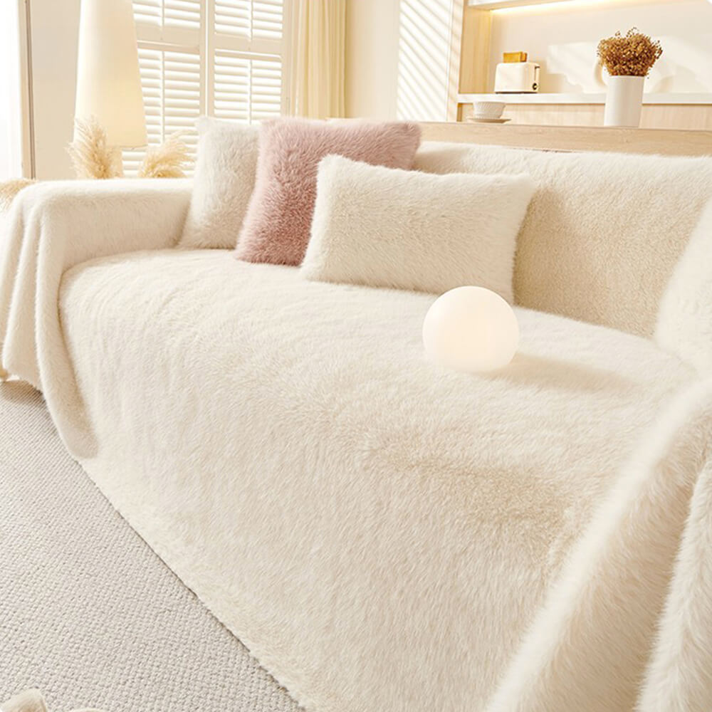 Luxury Skin-Friendly Long Faux Fur One-Piece Multi Functional Couch Co