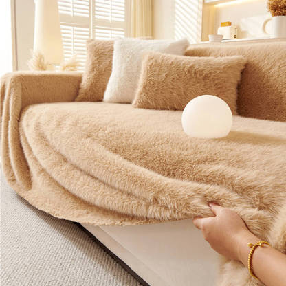 Luxury Skin-Friendly Long Faux Fur One-Piece Multi Functional Couch Cover