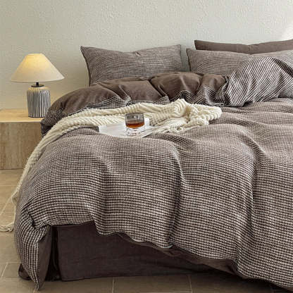 Minimalist Houndstooth Soft Cotton Bed Sheet Set