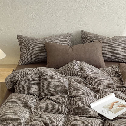 Minimalist Houndstooth Soft Cotton Bed Sheet Set