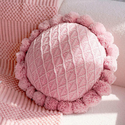 Knitted tassel small fresh pillow living room bedside lumbar support