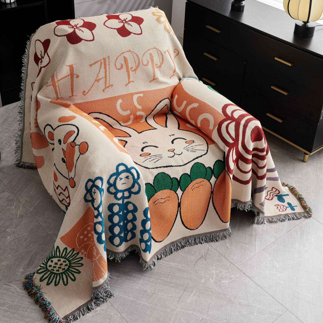 Camping cushion single sofa a whole full cover non-slip sofa cushion blanket table cushion multifunctional use