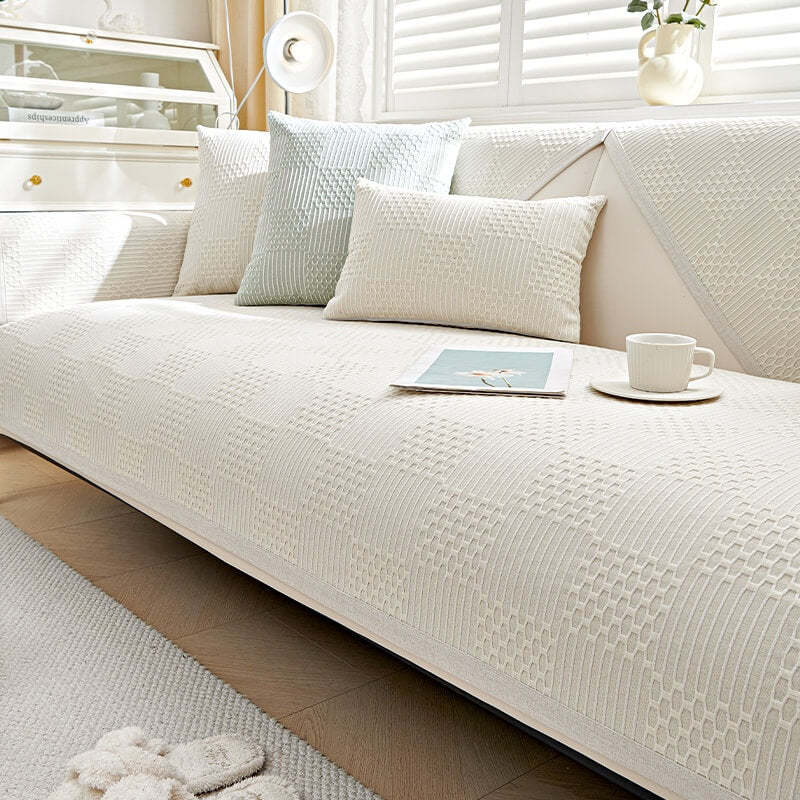 Cotton and linen sofa cushion four seasons general light luxury senior