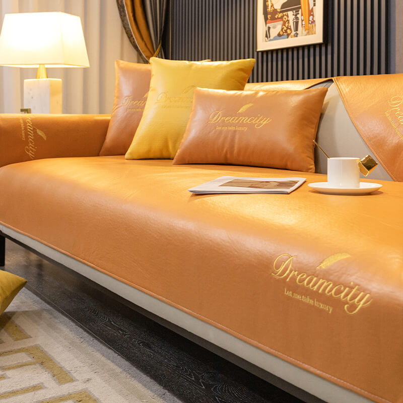 Light luxury model tech fabric sofa cushion waterproof and cola-resist