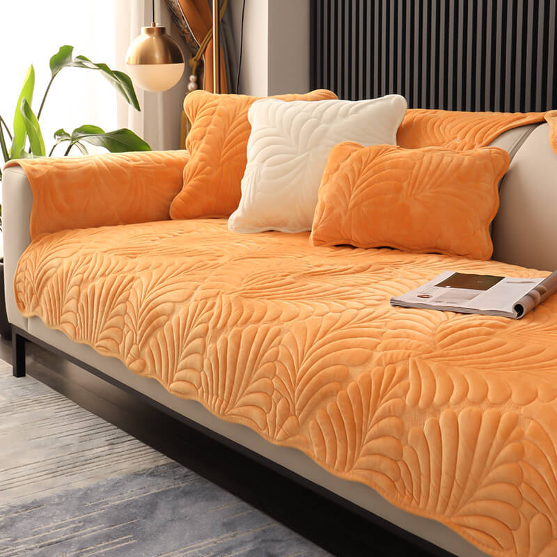 2024 Dutch velvet short plush cushion, suitable for L-shaped sofa cover, non-slip simple thickened section