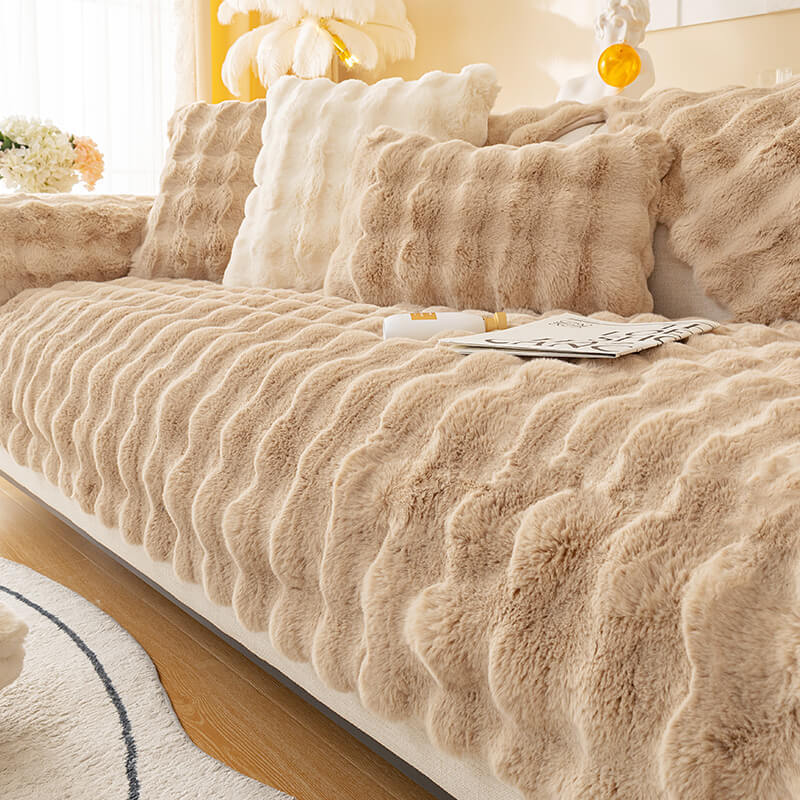 2024 models of rabbit plush sofa cushions, non-fluff thickened models,