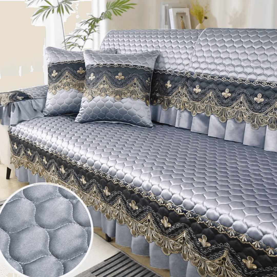 Summer Sofa Cushion Cover Universal Fit for L-Shaped Couch Non Slip Solid Color