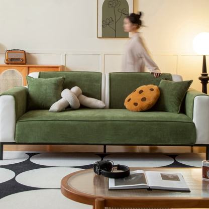 Chic Corduroy Sofa Protector Anti-slip Couch Cover