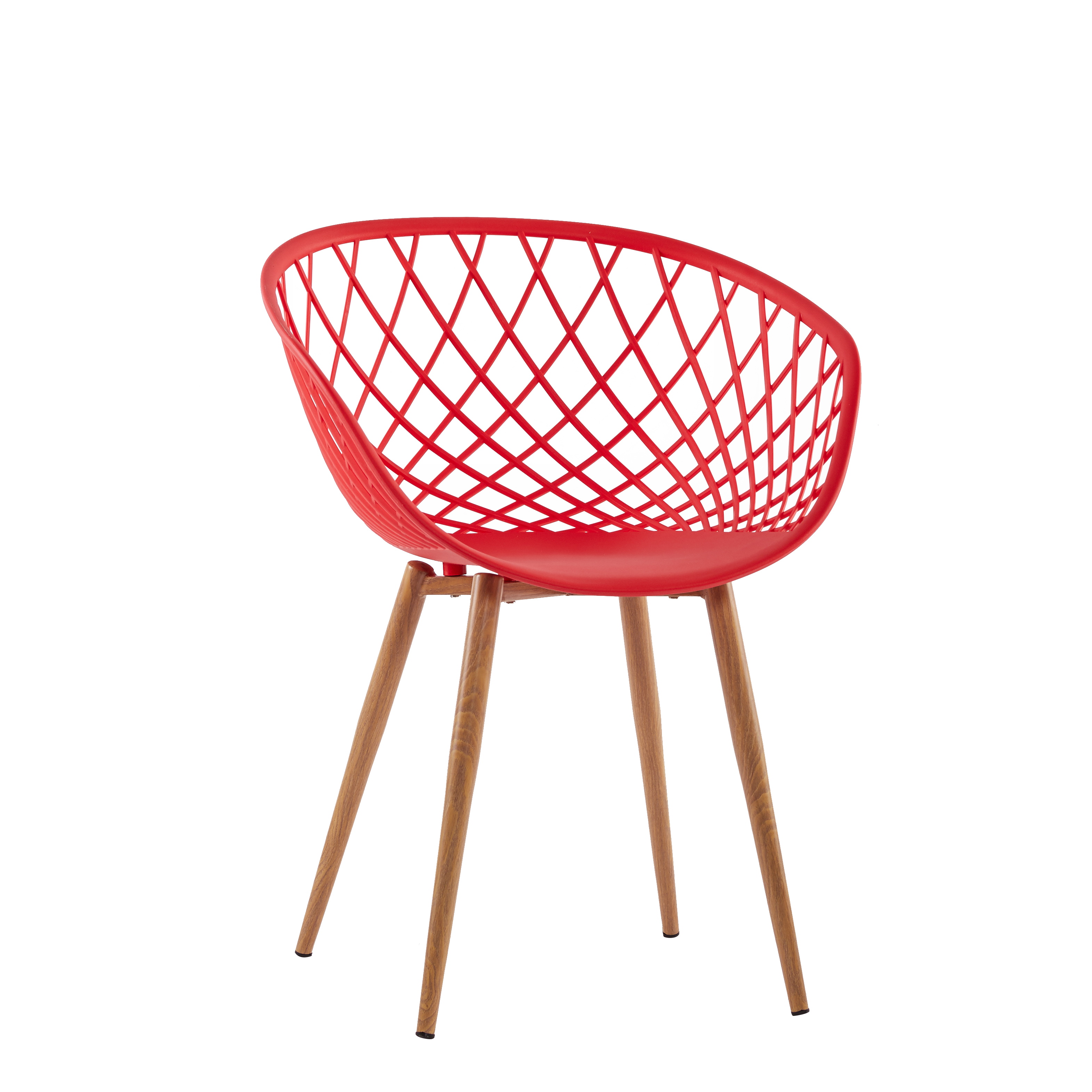 Cut-out design plastic armchair red-PP Chair