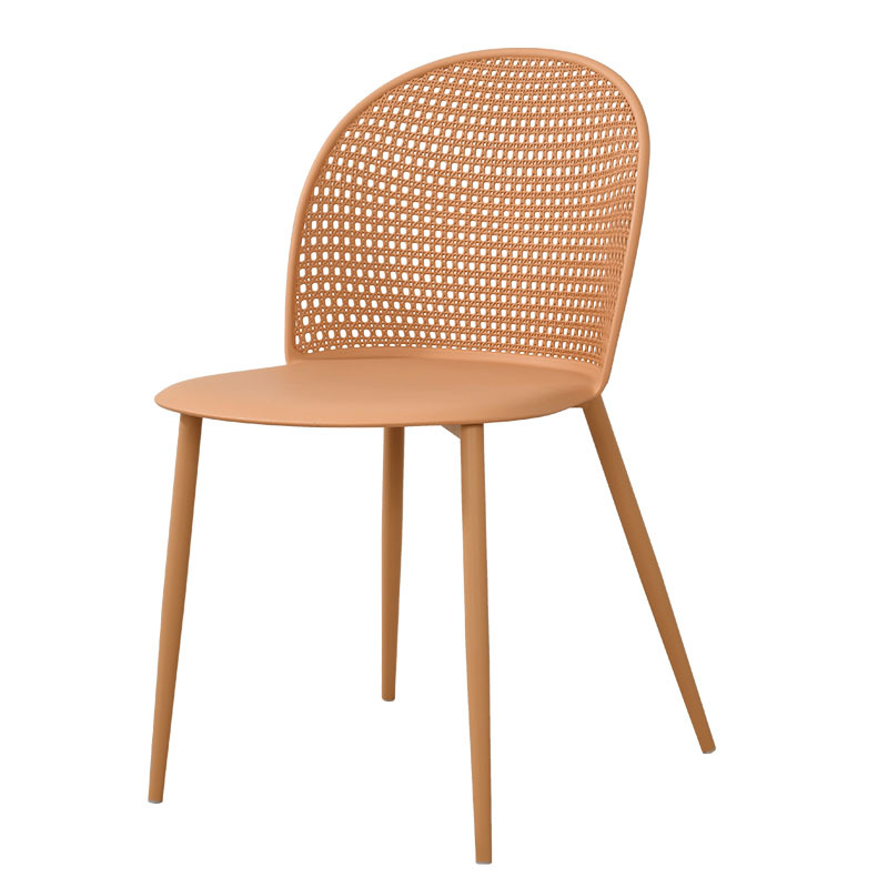 Orange plastic chair with iron leg-PP Chair