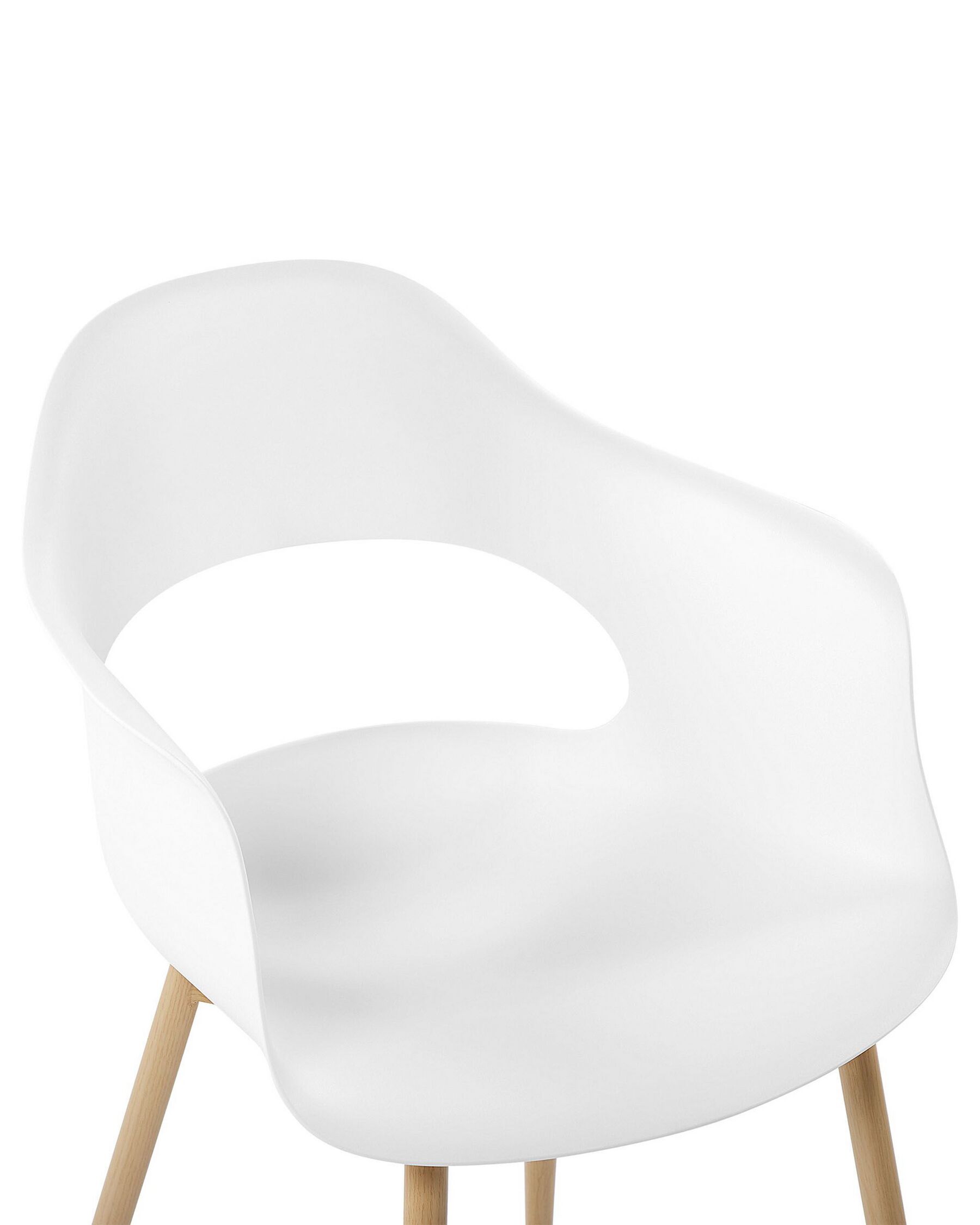 White Plastic Chair with Heat Transfer Printing, Metal Legs & Armrests