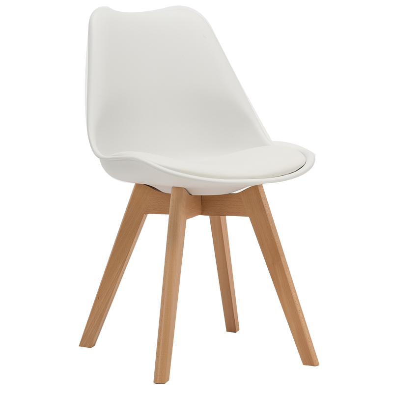 Modern Plastic Dining Chair with Beech Wood Legs and Cushioned Seat | Upholstered PP Chair Manufacturer for Restaurant & Café