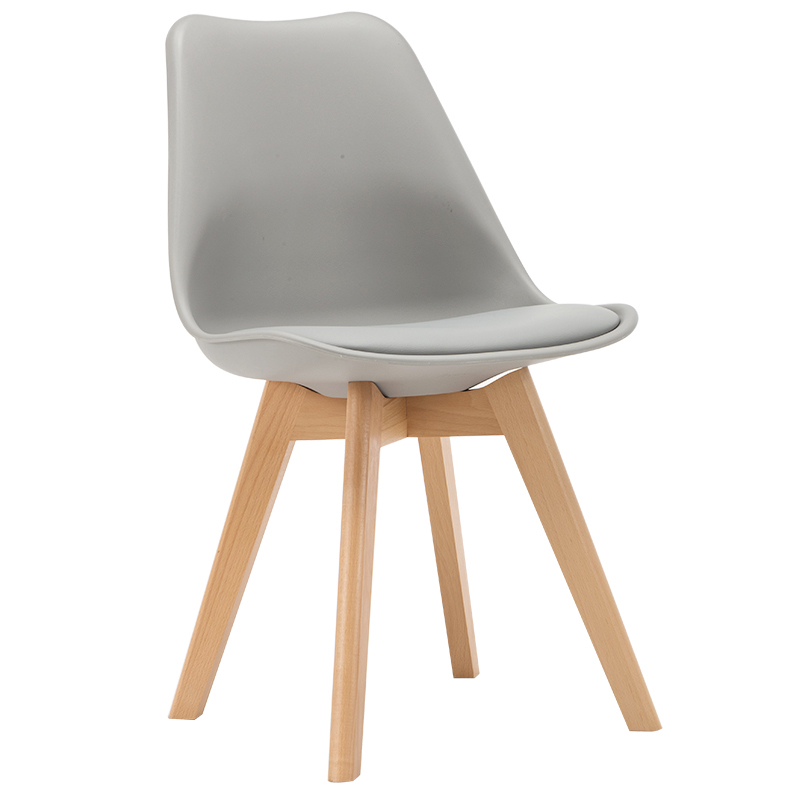 Modern Plastic Dining Chair with Beech Wood Legs and Cushioned Seat | Upholstered PP Chair Manufacturer for Restaurant & Café