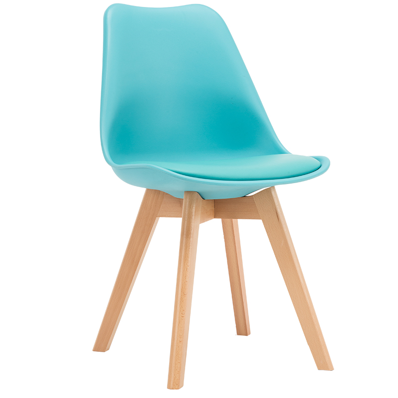 Modern Plastic Dining Chair with Beech Wood Legs and Cushioned Seat | Upholstered PP Chair Manufacturer for Restaurant & Café