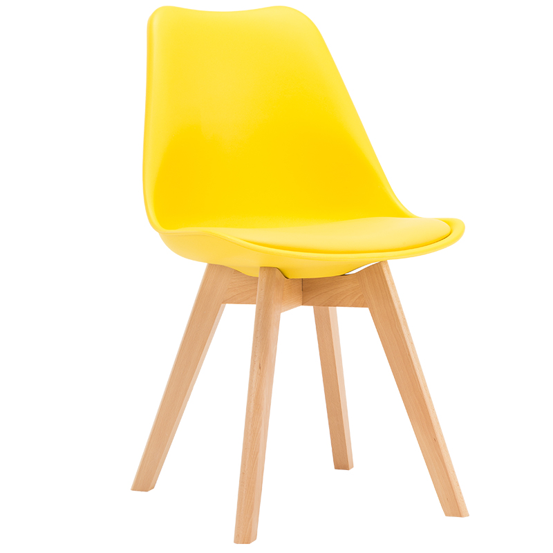 Modern Plastic Dining Chair with Beech Wood Legs and Cushioned Seat | Upholstered PP Chair Manufacturer for Restaurant & Café