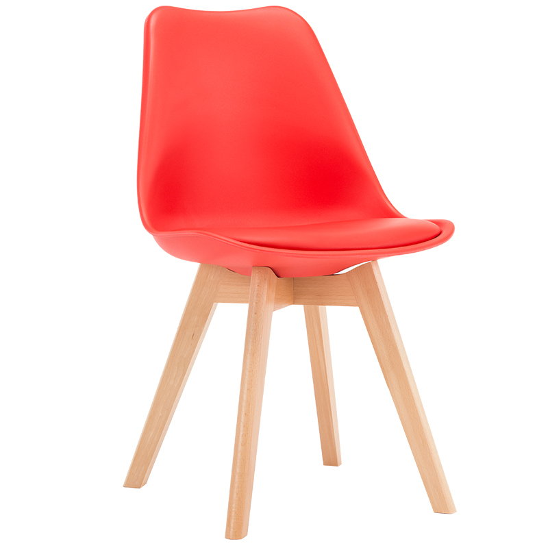 Modern Plastic Dining Chair with Beech Wood Legs and Cushioned Seat | Upholstered PP Chair Manufacturer for Restaurant & Café