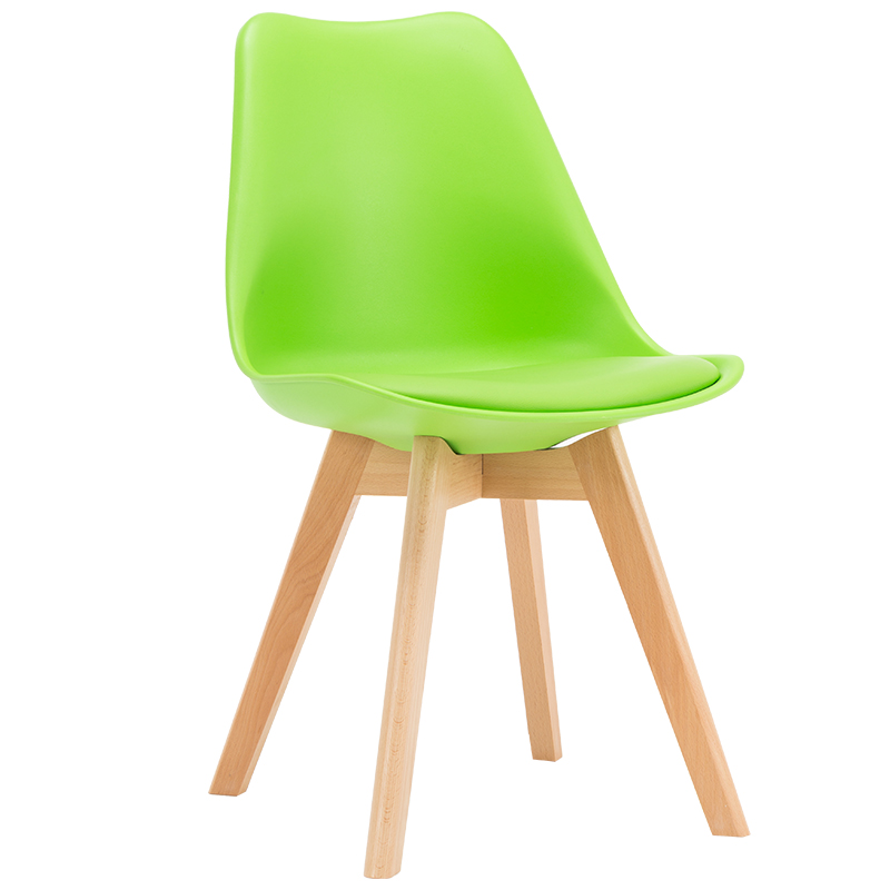 Modern Plastic Dining Chair with Beech Wood Legs and Cushioned Seat | Upholstered PP Chair Manufacturer for Restaurant & Café