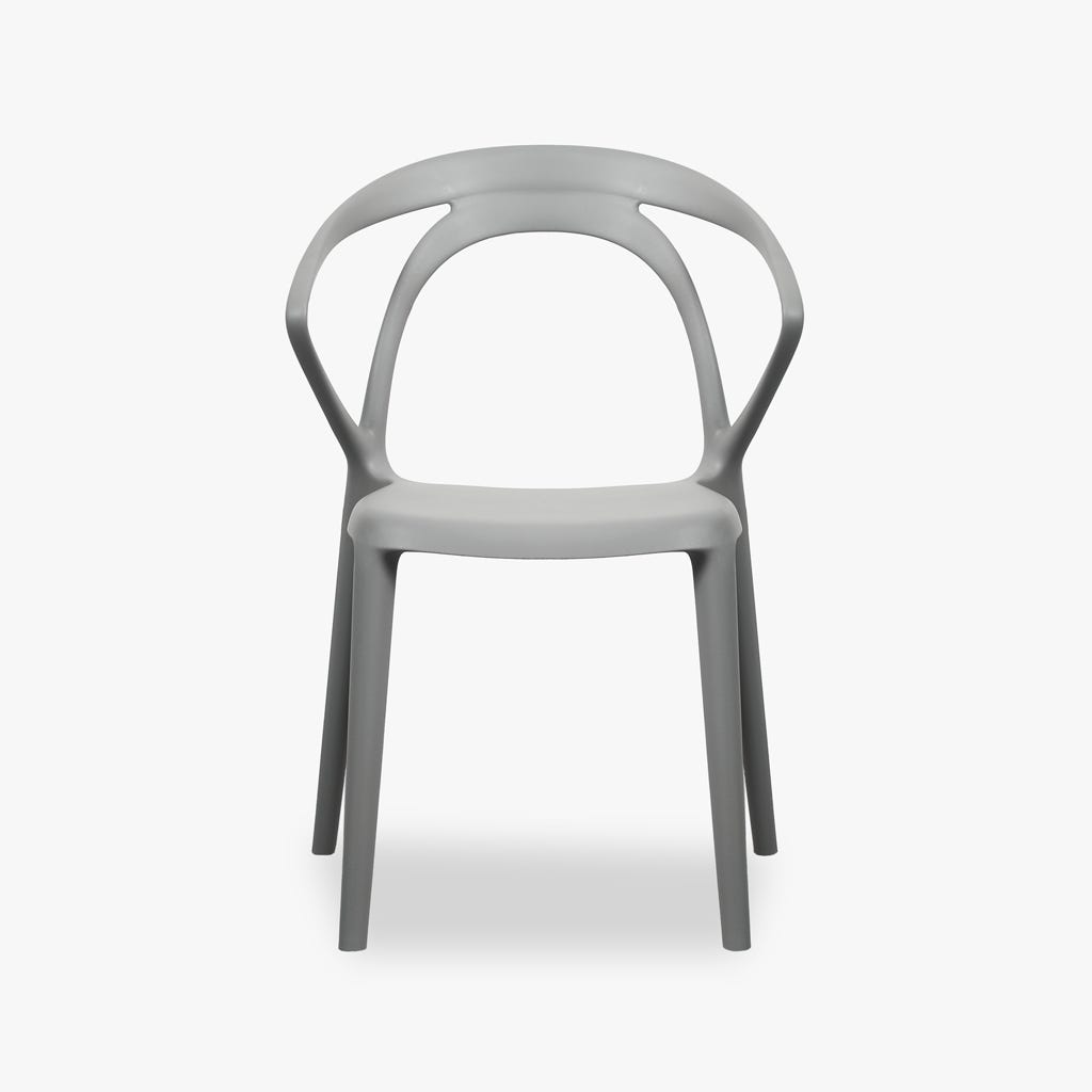 Grey PP Armchair-PP Chair