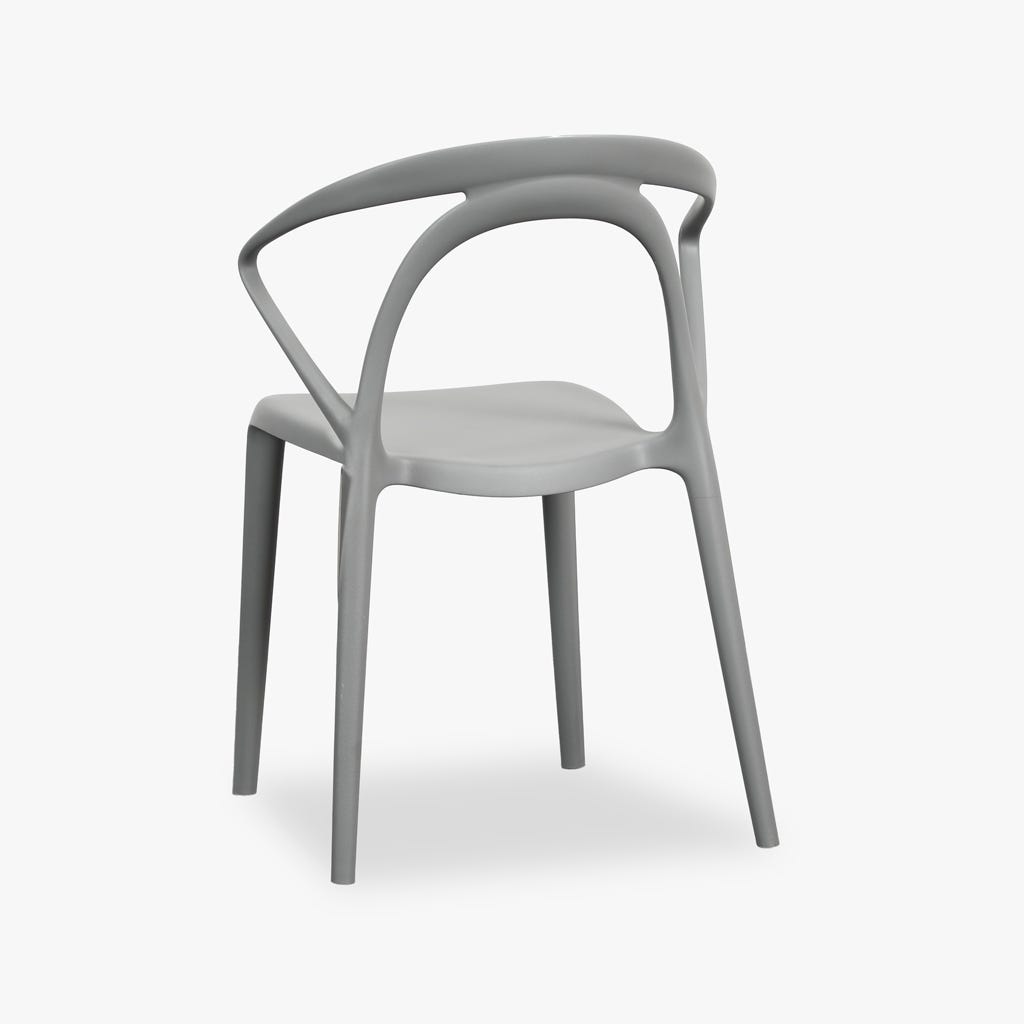 Grey PP Armchair-PP Chair