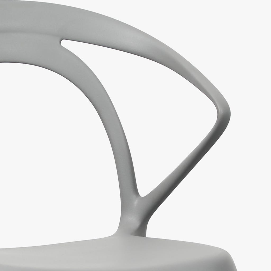 Grey PP Armchair-PP Chair