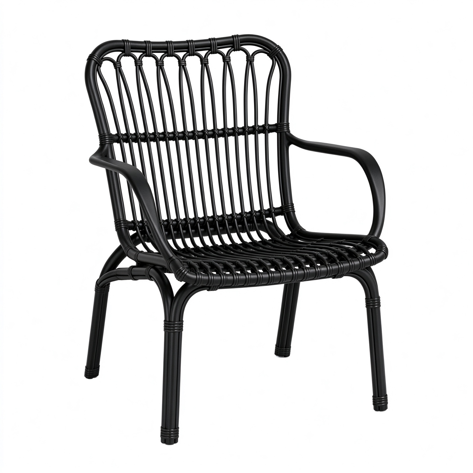 Rattan-Style PP Plastic Armchair for Outdoor Dining