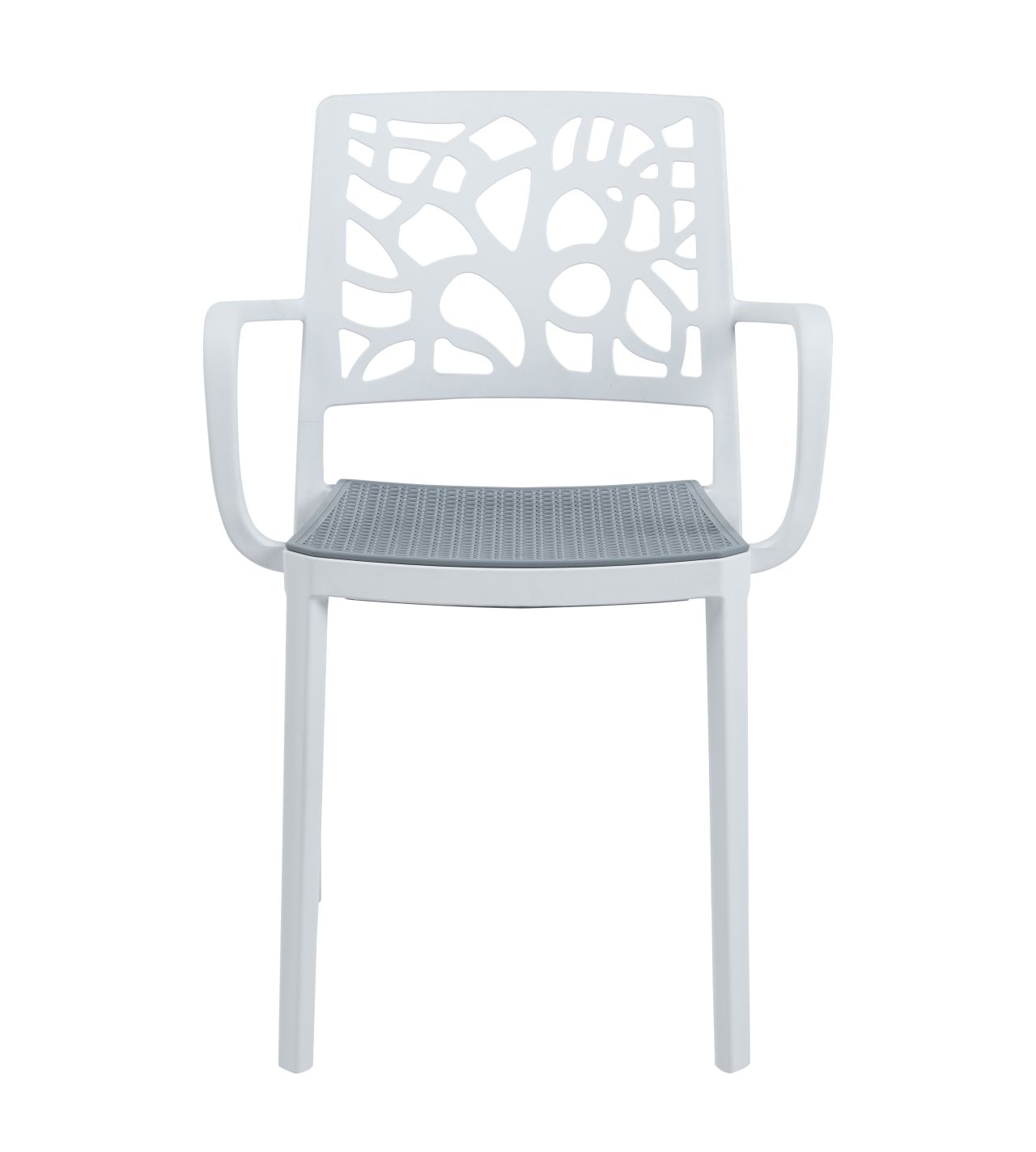 Modern PP Plastic Armchair with Openwork Backrest | Outdoor Dining Chair Manufacturer