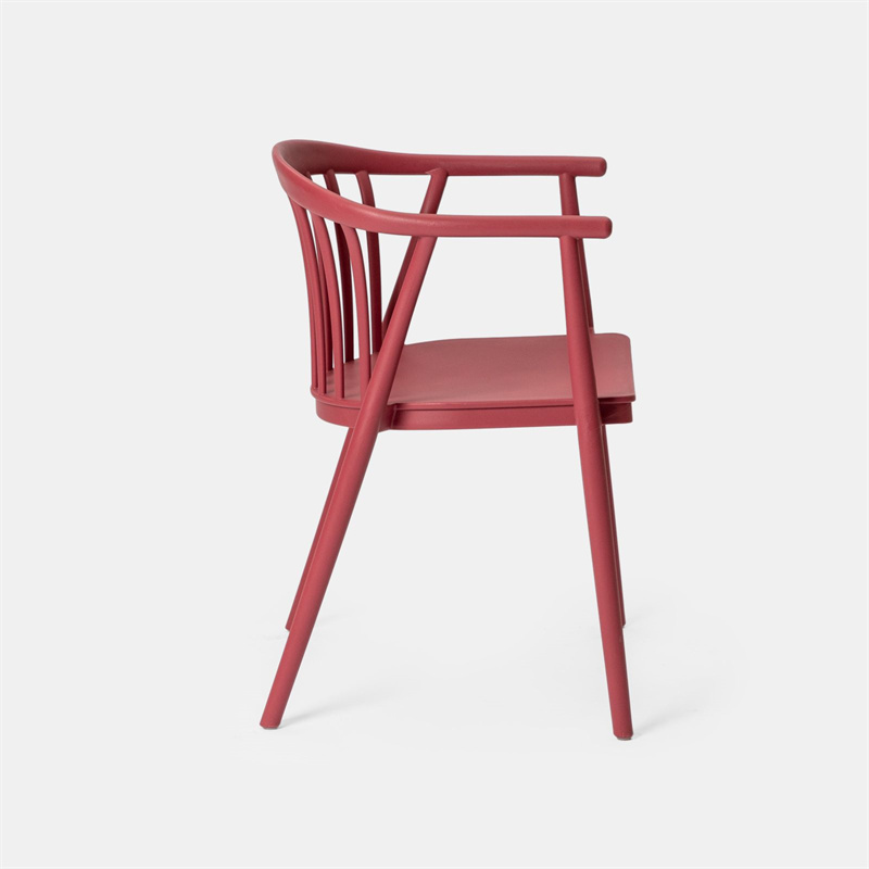 Gorgeous Rose - Colored Stackable Plastic Chair with Armrests - Stylish & Space - Saving