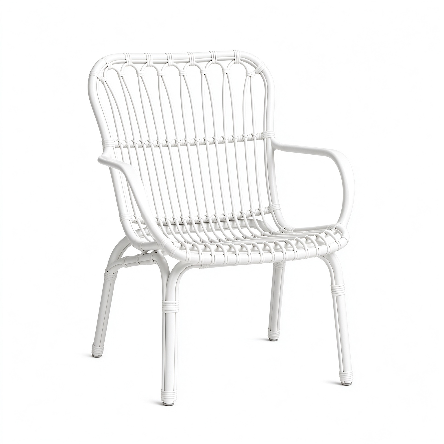 Rattan-Style PP Plastic Armchair for Outdoor & Dining