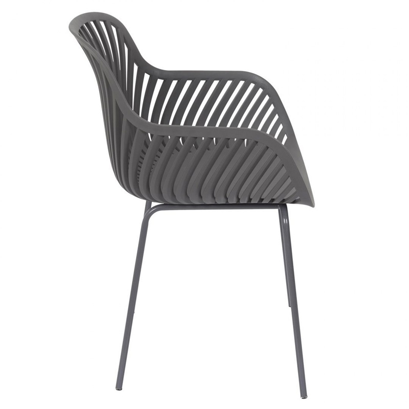 Plastic Armchair With Four Metal Legs-PP Chair