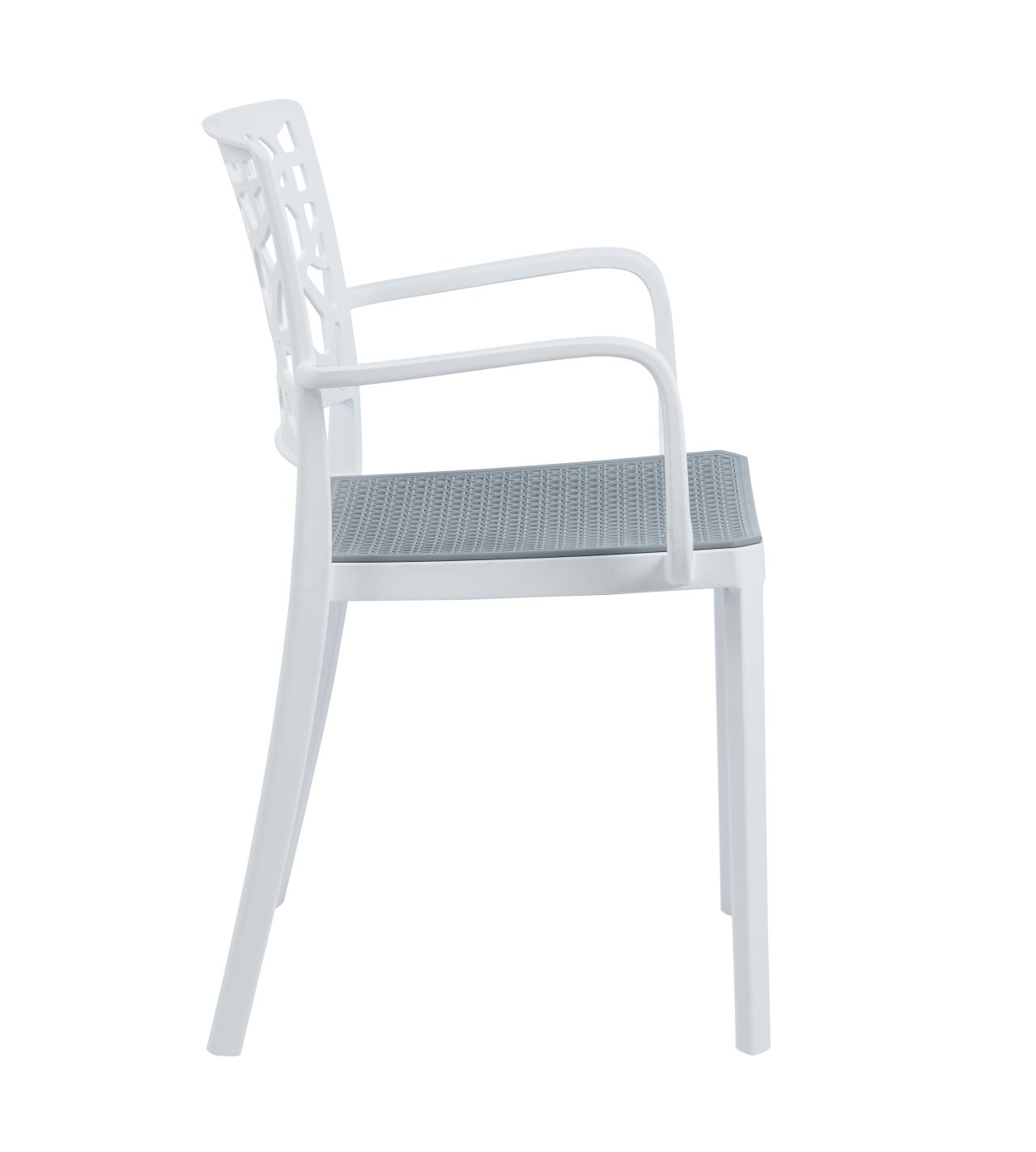 Modern PP Plastic Armchair with Openwork Backrest | Outdoor Dining Chair Manufacturer