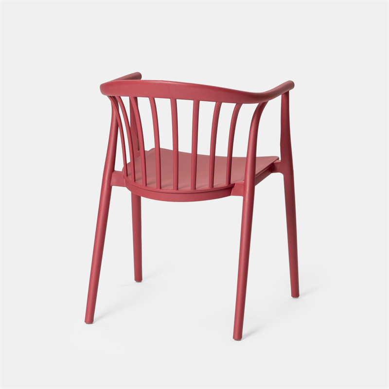 Gorgeous Rose - Colored Stackable Plastic Chair with Armrests - Stylish & Space - Saving