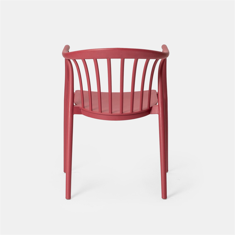 Gorgeous Rose - Colored Stackable Plastic Chair with Armrests - Stylish & Space - Saving