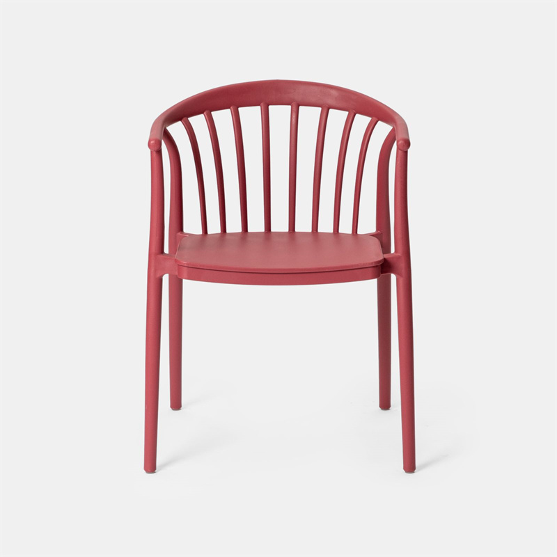 Gorgeous Rose - Colored Stackable Plastic Chair with Armrests - Stylish & Space - Saving