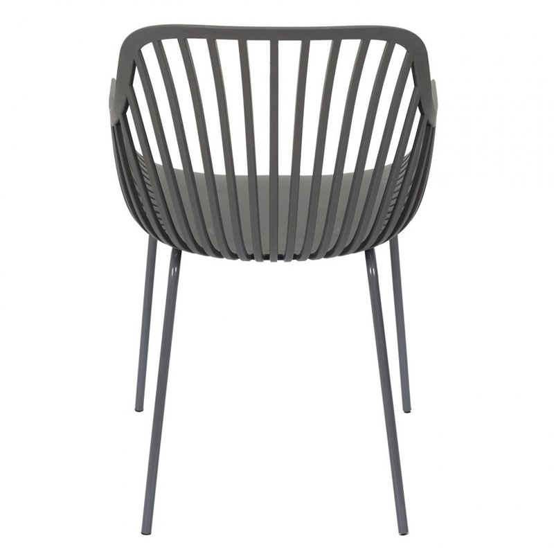 Plastic Armchair With Four Metal Legs-PP Chair