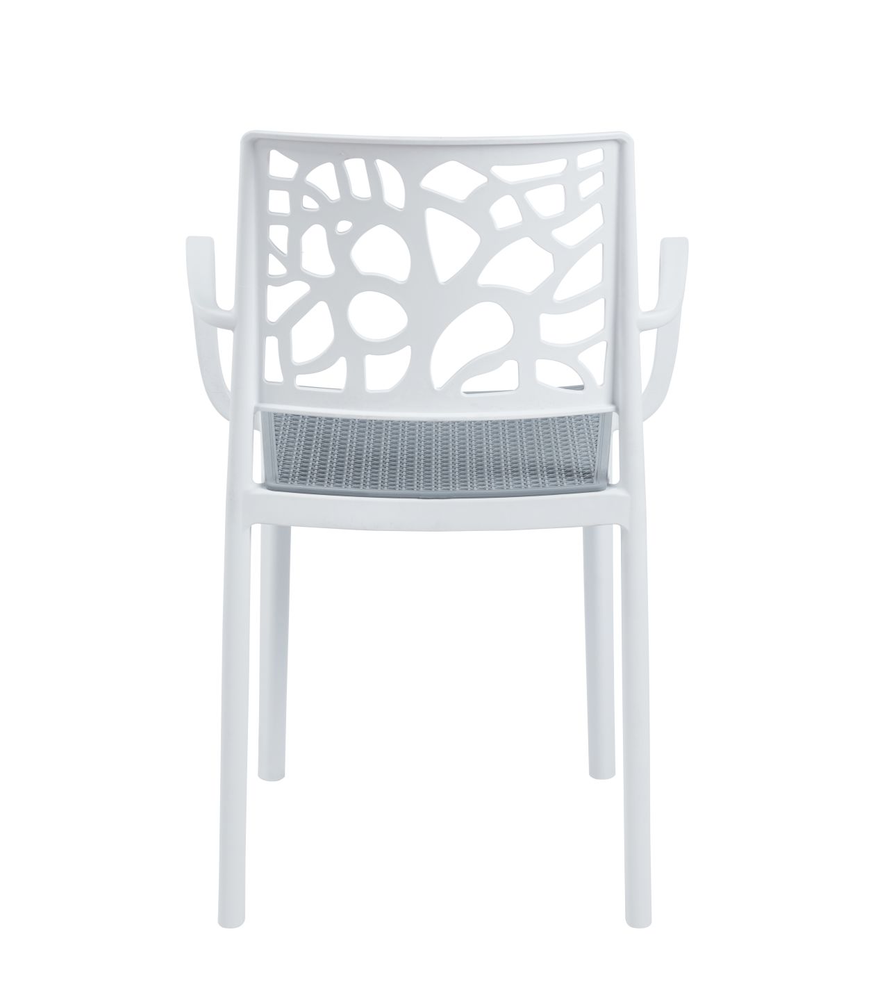 Modern PP Plastic Armchair with Openwork Backrest | Outdoor Dining Chair Manufacturer