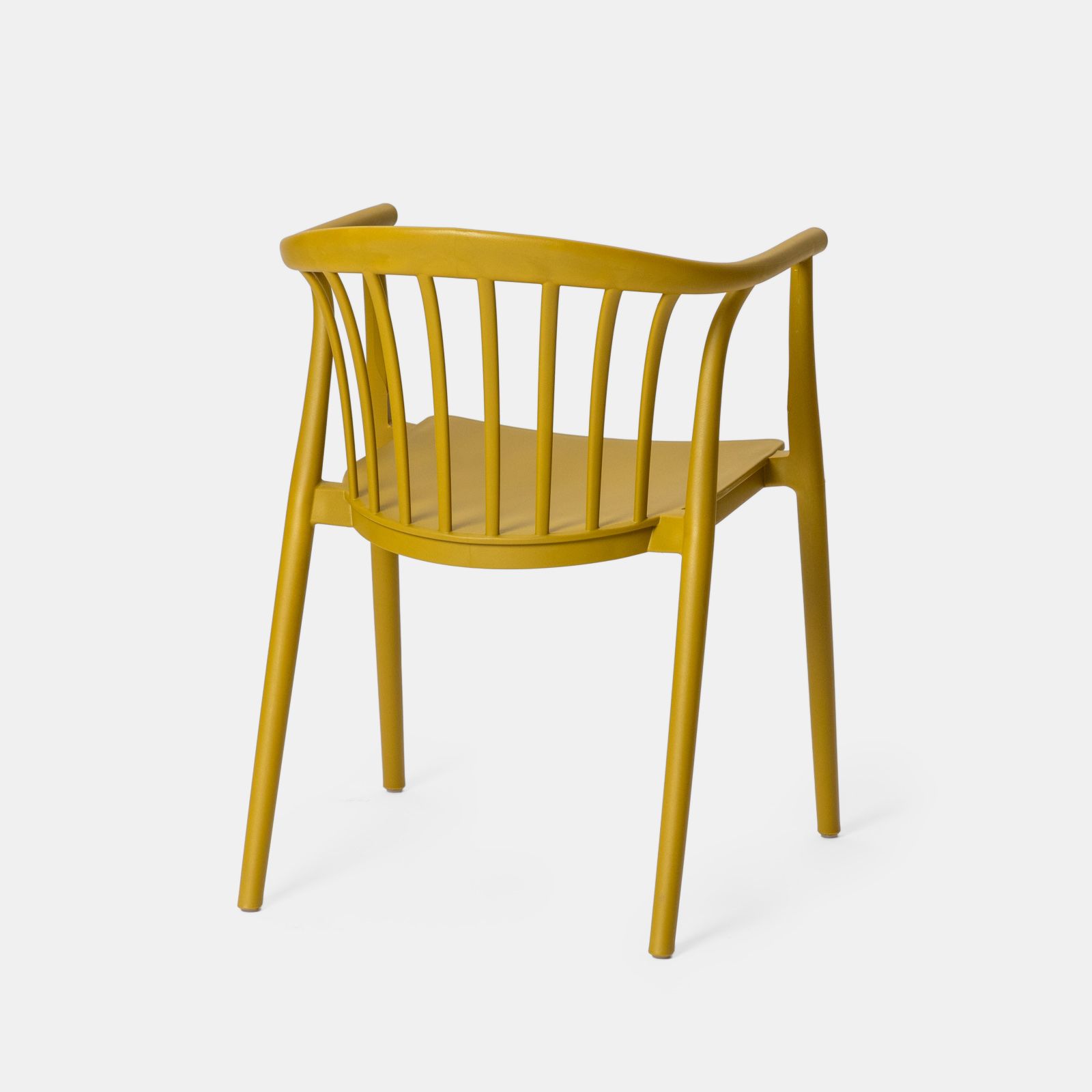 Mustard Yellow Stackable Plastic Armchair - Vibrant, Ergonomic & Space-Efficient