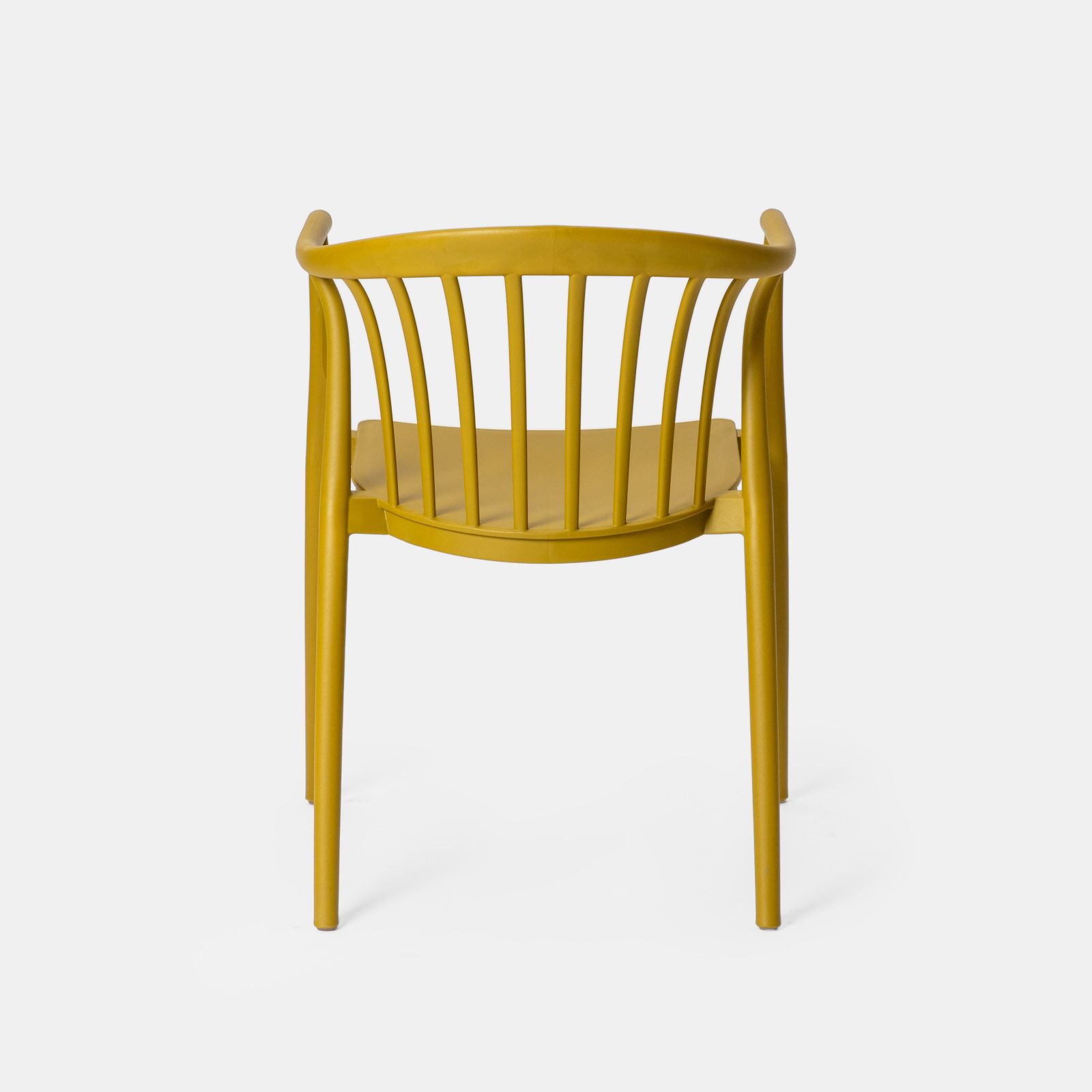 Mustard Yellow Stackable Plastic Armchair - Vibrant, Ergonomic & Space-Efficient