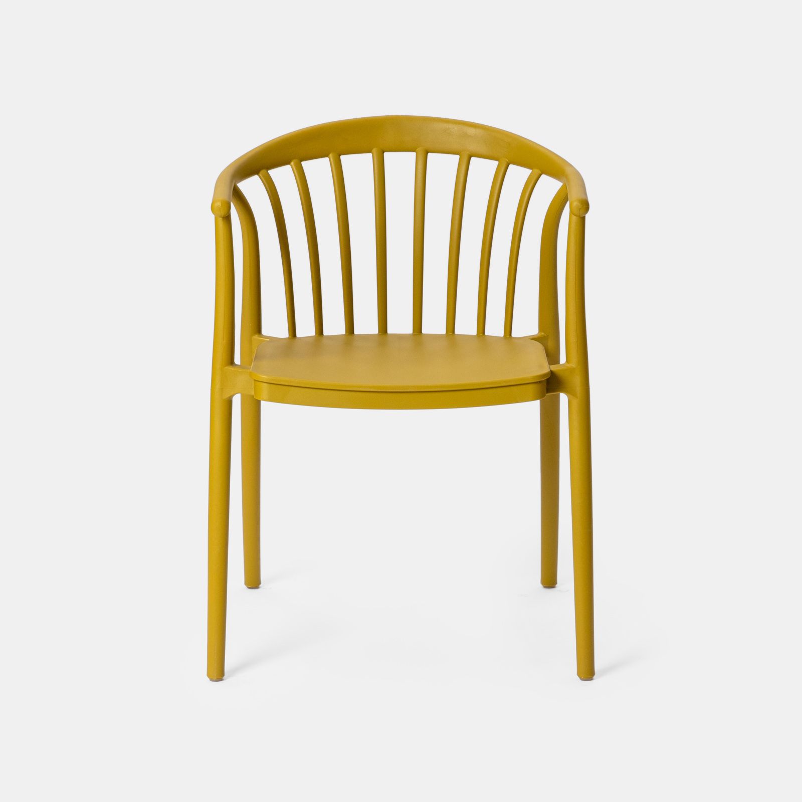 Mustard Yellow Stackable Plastic Armchair - Vibrant, Ergonomic & Space-Efficient