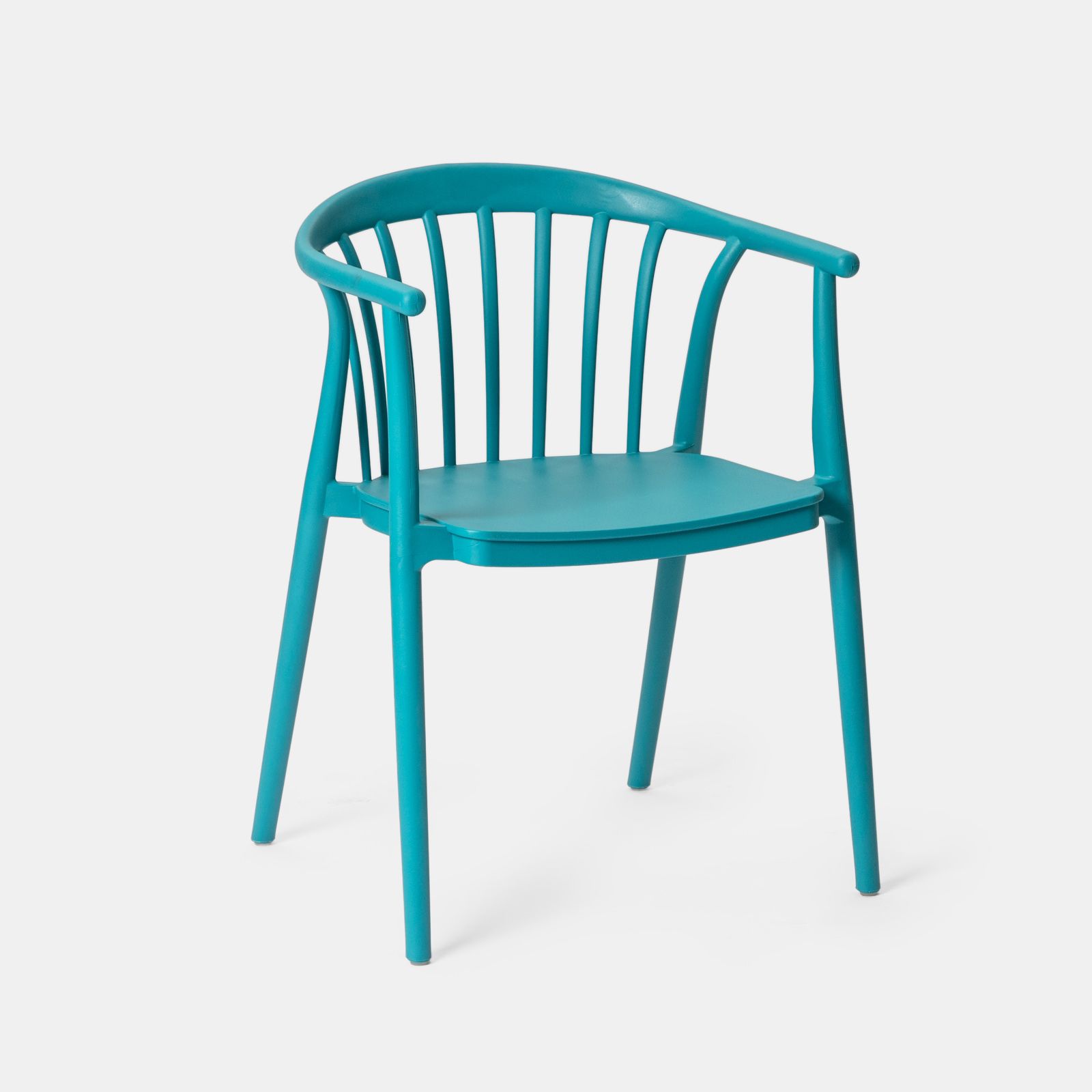 Turquoise Stackable Plastic Chair with Armrests - Style & Practicality Combined