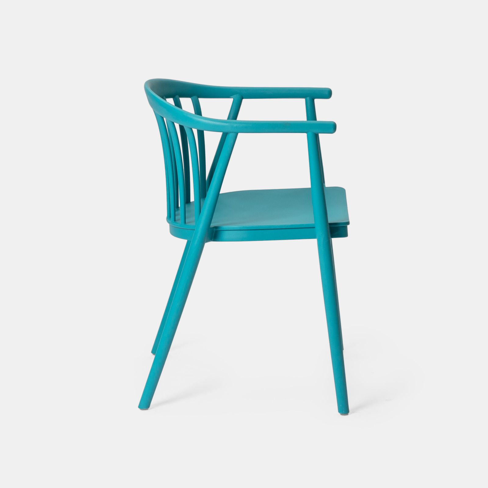 Turquoise Stackable Plastic Chair with Armrests - Style & Practicality Combined