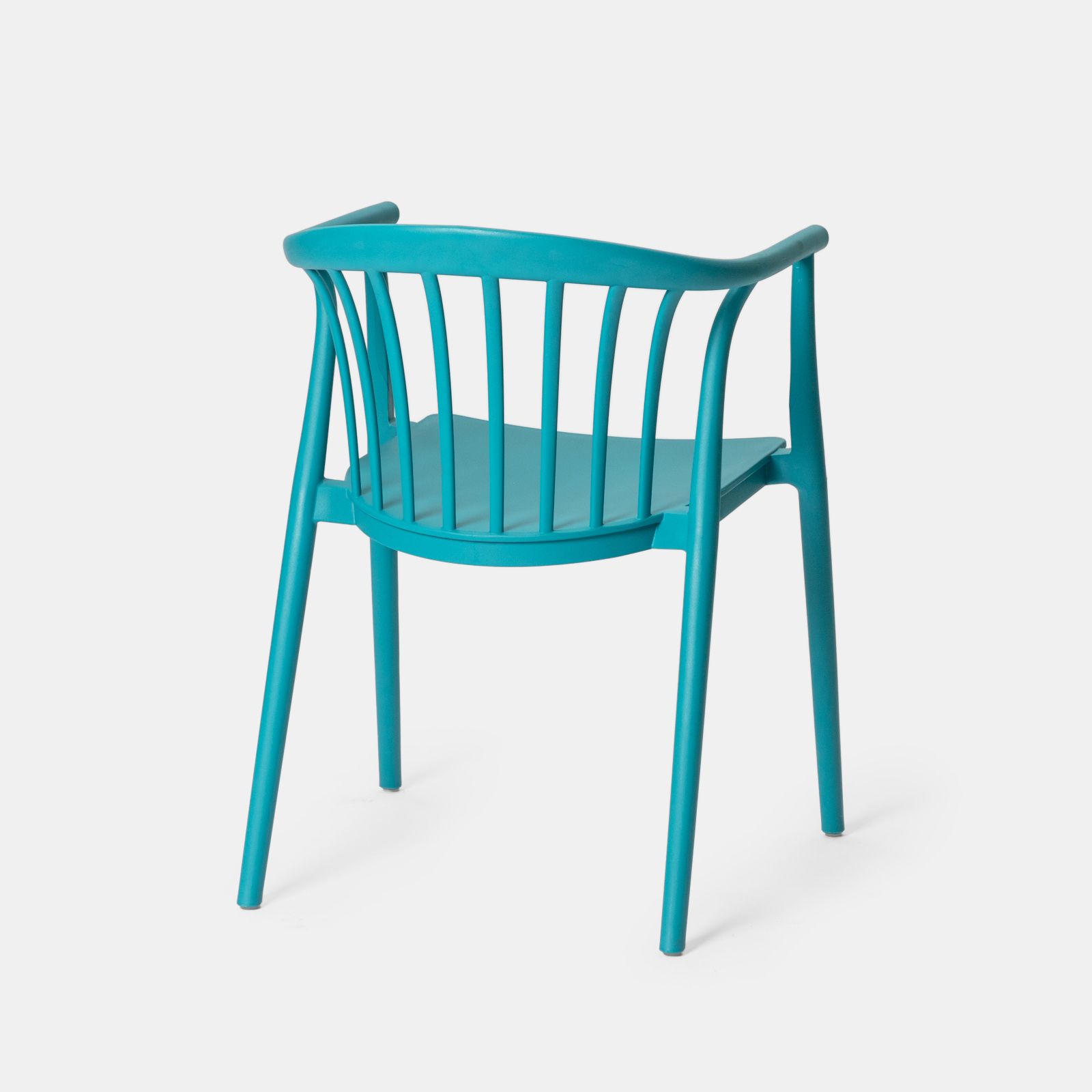 Turquoise Stackable Plastic Chair with Armrests - Style & Practicality Combined