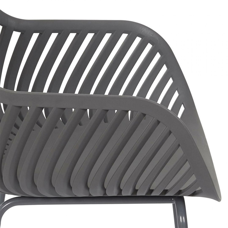 Plastic Armchair With Four Metal Legs-PP Chair