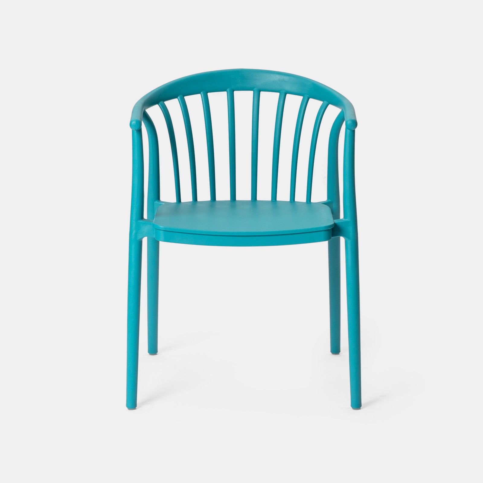 Turquoise Stackable Plastic Chair with Armrests - Style & Practicality Combined