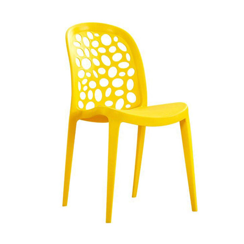Breathable Bubble-Cutout PP Plastic Outdoor Dining Chair - Stackable Patio Side Chair for Restaurant, Cafe & Bistro