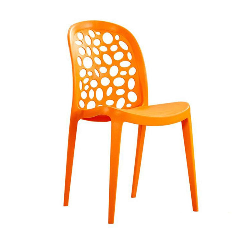 Breathable Bubble-Cutout PP Plastic Outdoor Dining Chair - Stackable Patio Side Chair for Restaurant, Cafe & Bistro