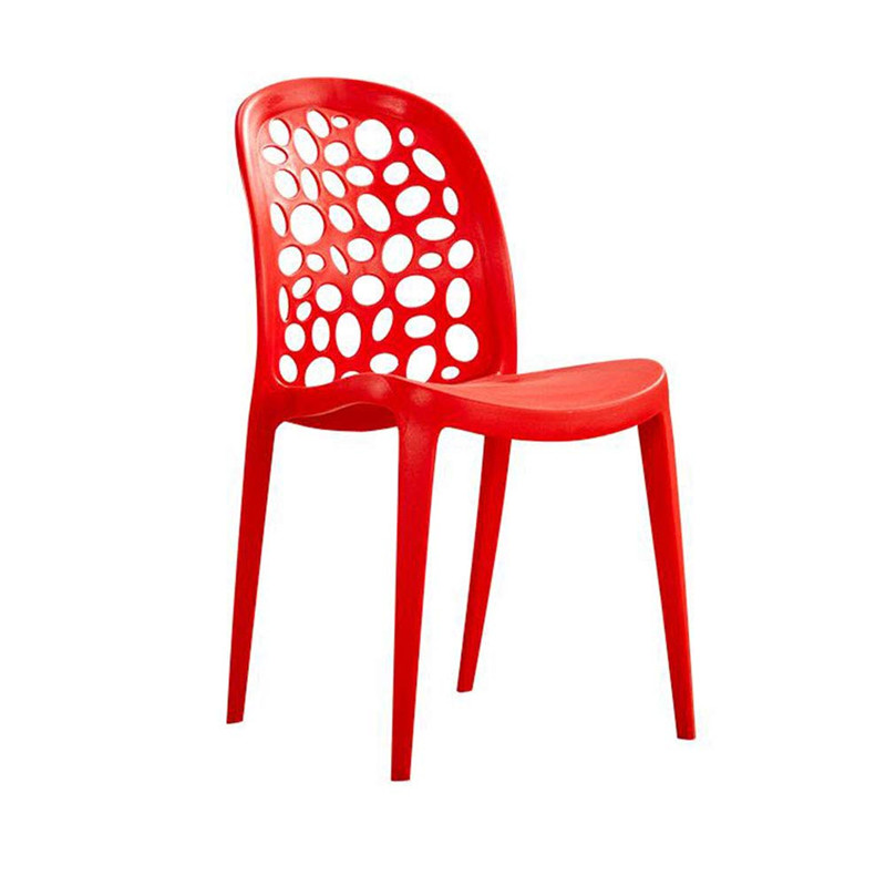 Breathable Bubble-Cutout PP Plastic Outdoor Dining Chair - Stackable Patio Side Chair for Restaurant, Cafe & Bistro